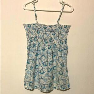 Mossimo Floral Blue and White Women's Top
